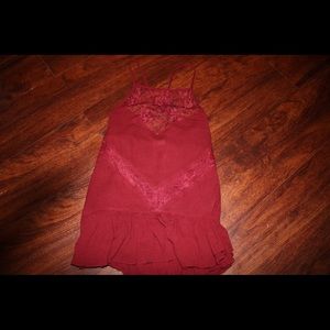 Hollister Maroon Back crossed flowy blouse